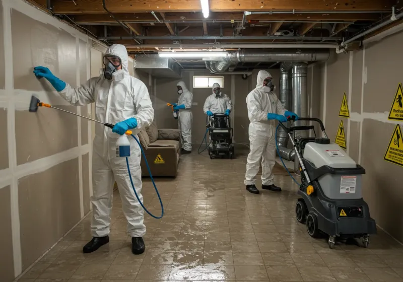 Basement Moisture Removal and Structural Drying process in Royersford, PA